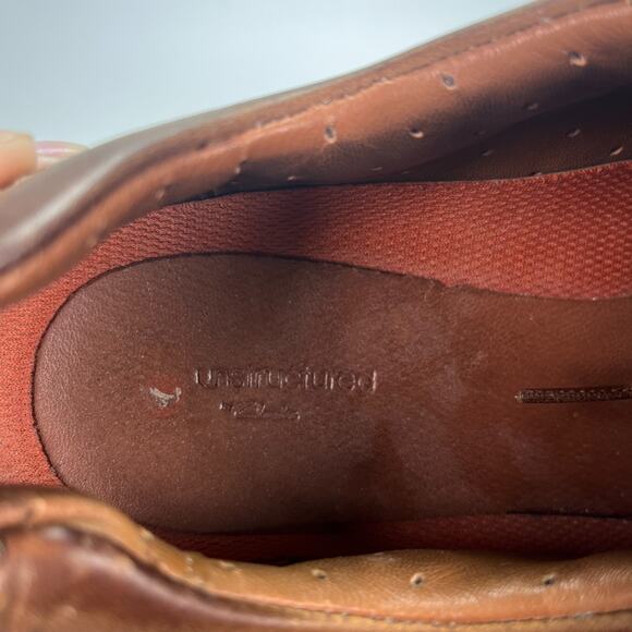 Clarks Unstructured UN Unnature Time Brown Leather Lace Up Shoes Men's Size 11.5 - Picture 9 of 11